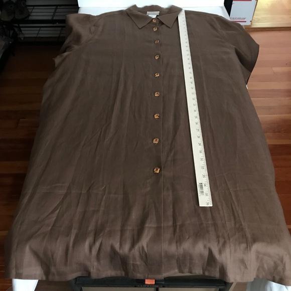 COLDWATER CREEK Linen Tunic Brown Long Sleeve Duster Jacket Women’s Plus Size 24 - Picture 16 of 16